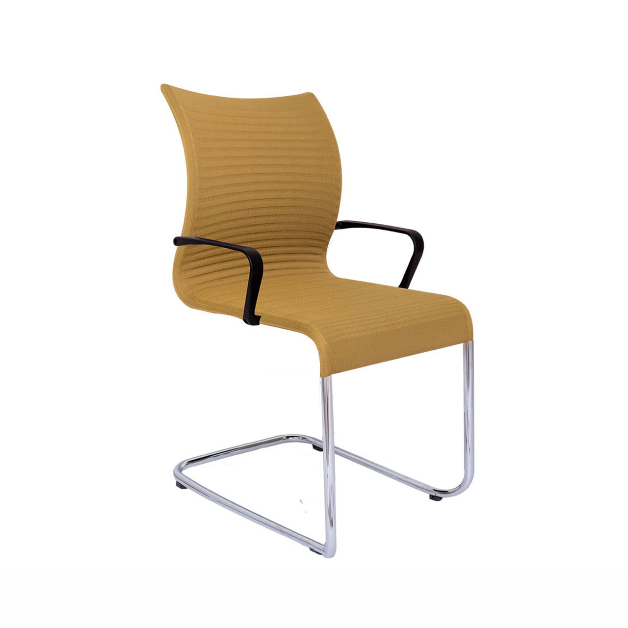 now! by hülsta – Freischwinger S 15 lemon mit Armlehne Gestell Chrom