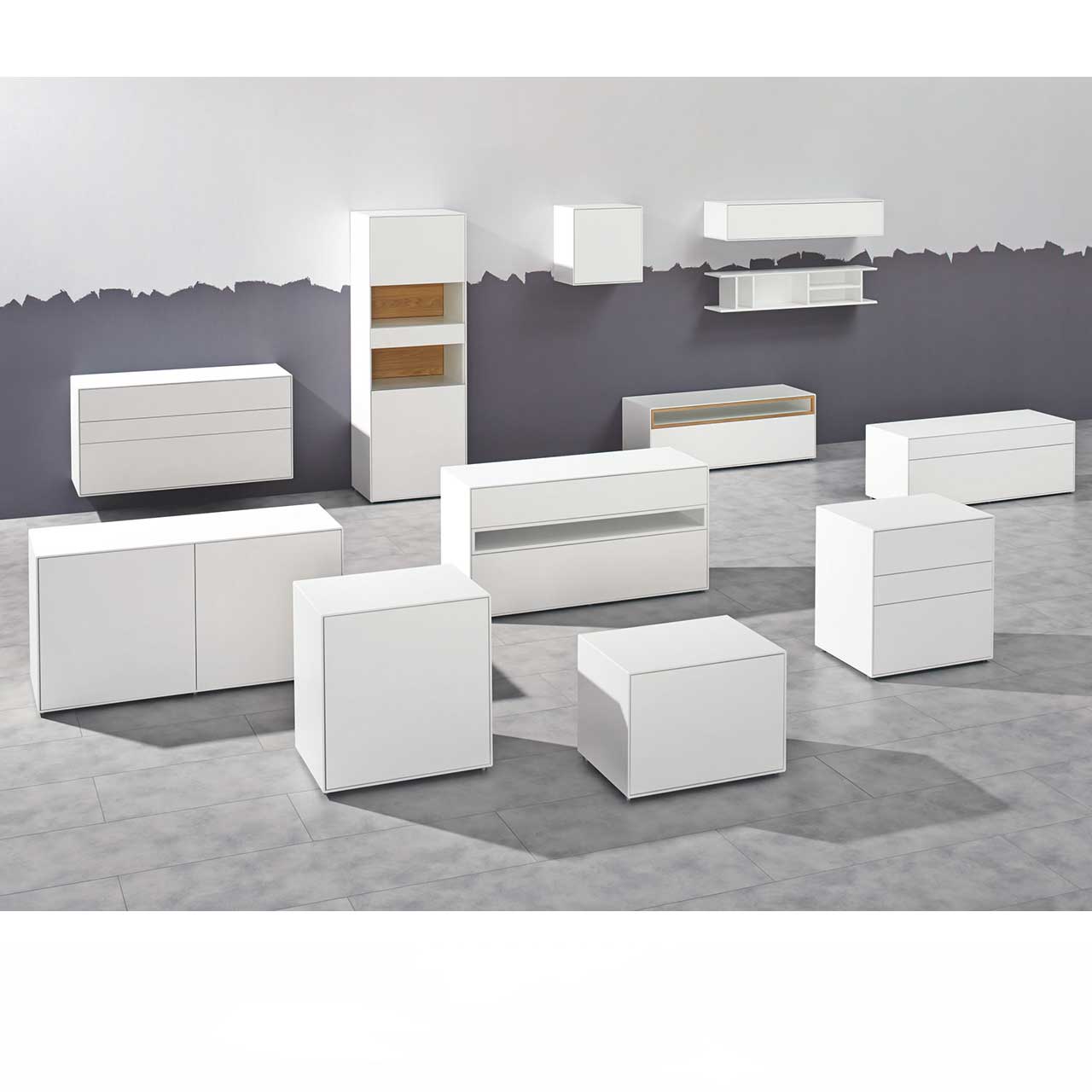 now! by hülsta - easy Baukastenübersicht Auf dem Bild sind alle Baukästen von easy zu sehen, leider viele schon vergriffen.