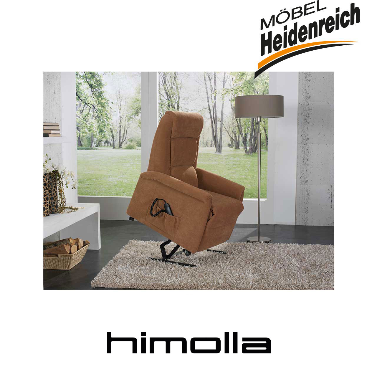 Himolla Fernsehsessel Quartett - Aufstehhilfe Sessel hinten hochgefahren als Aufstehhilfe.
