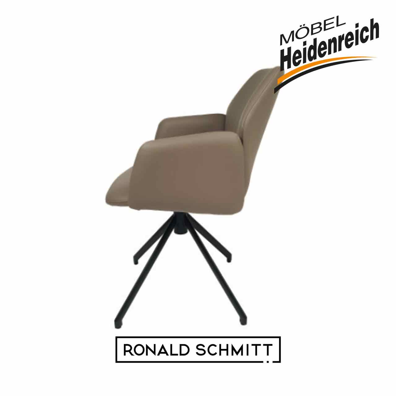 Gleicher Stuhl in seitlicher Ansicht.