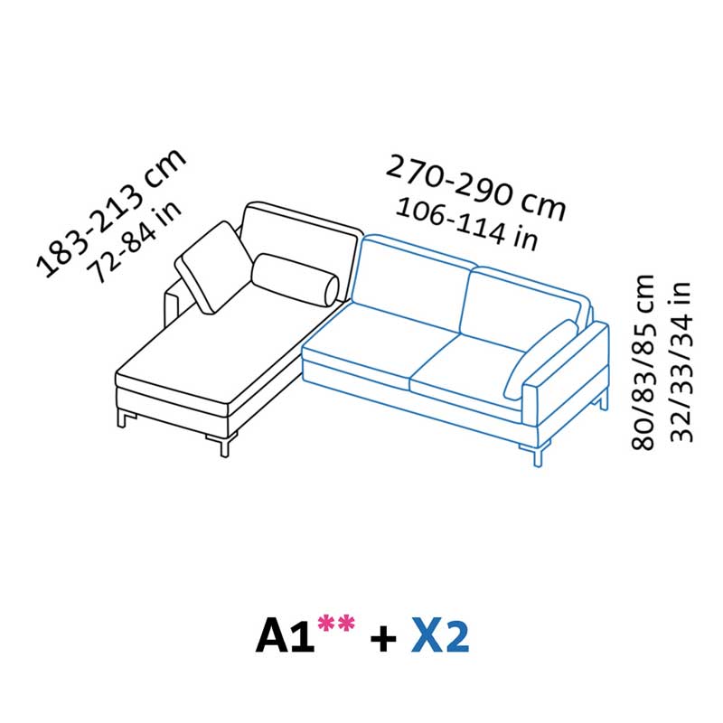 brühl alba - Ecksofa A1 + X2 Stoff 4448-23