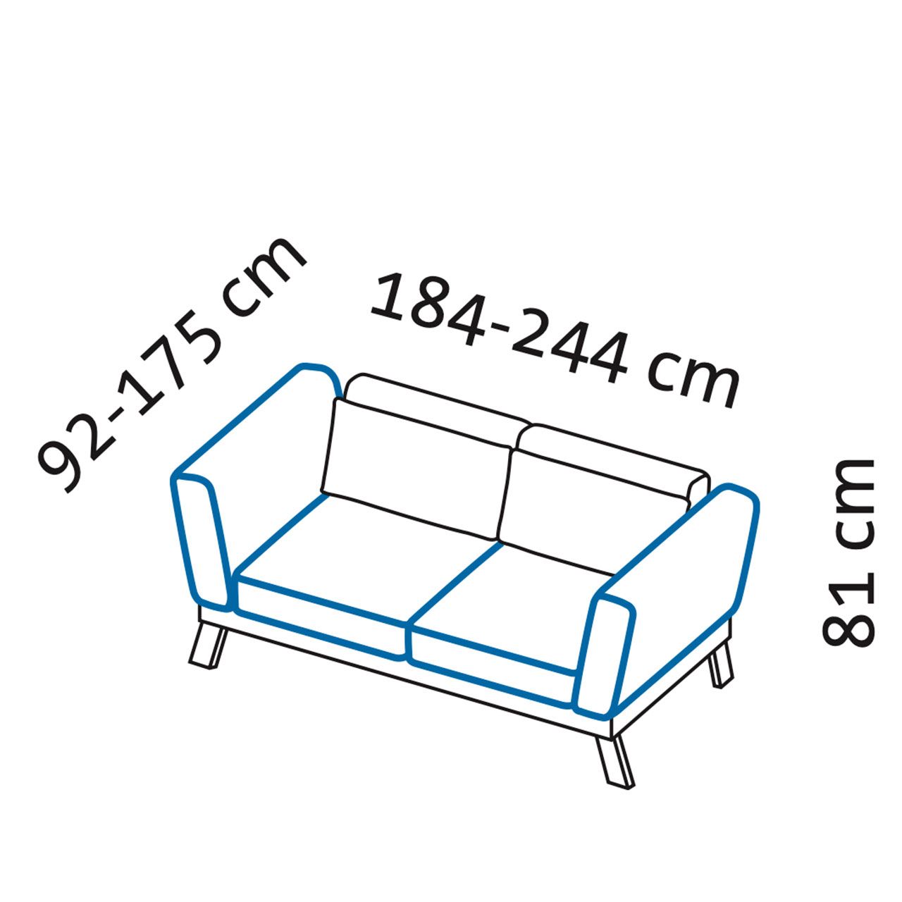 Brühl Sofa lofoten lounge 73409 - Maßzeichnung