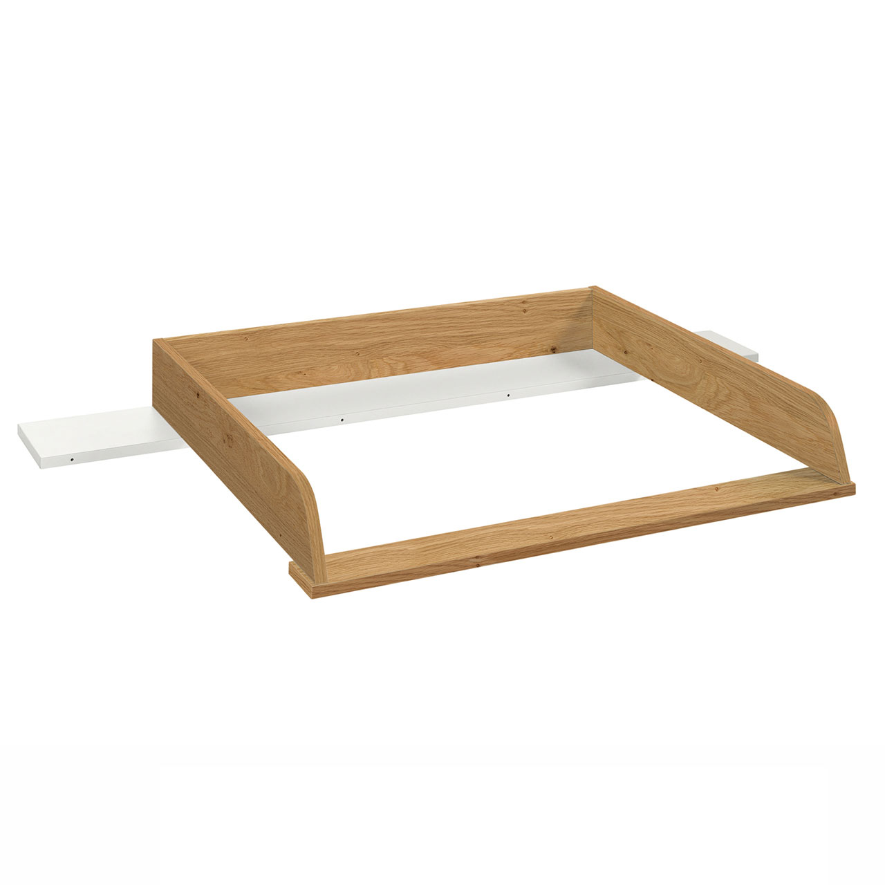 Wickelaufsatz aus hellem Holz.