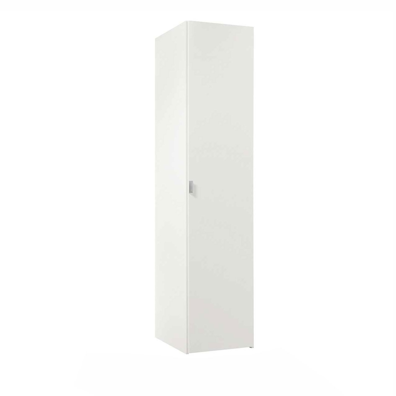 Weißer Kleiderschrank mit einer Tür und Griff