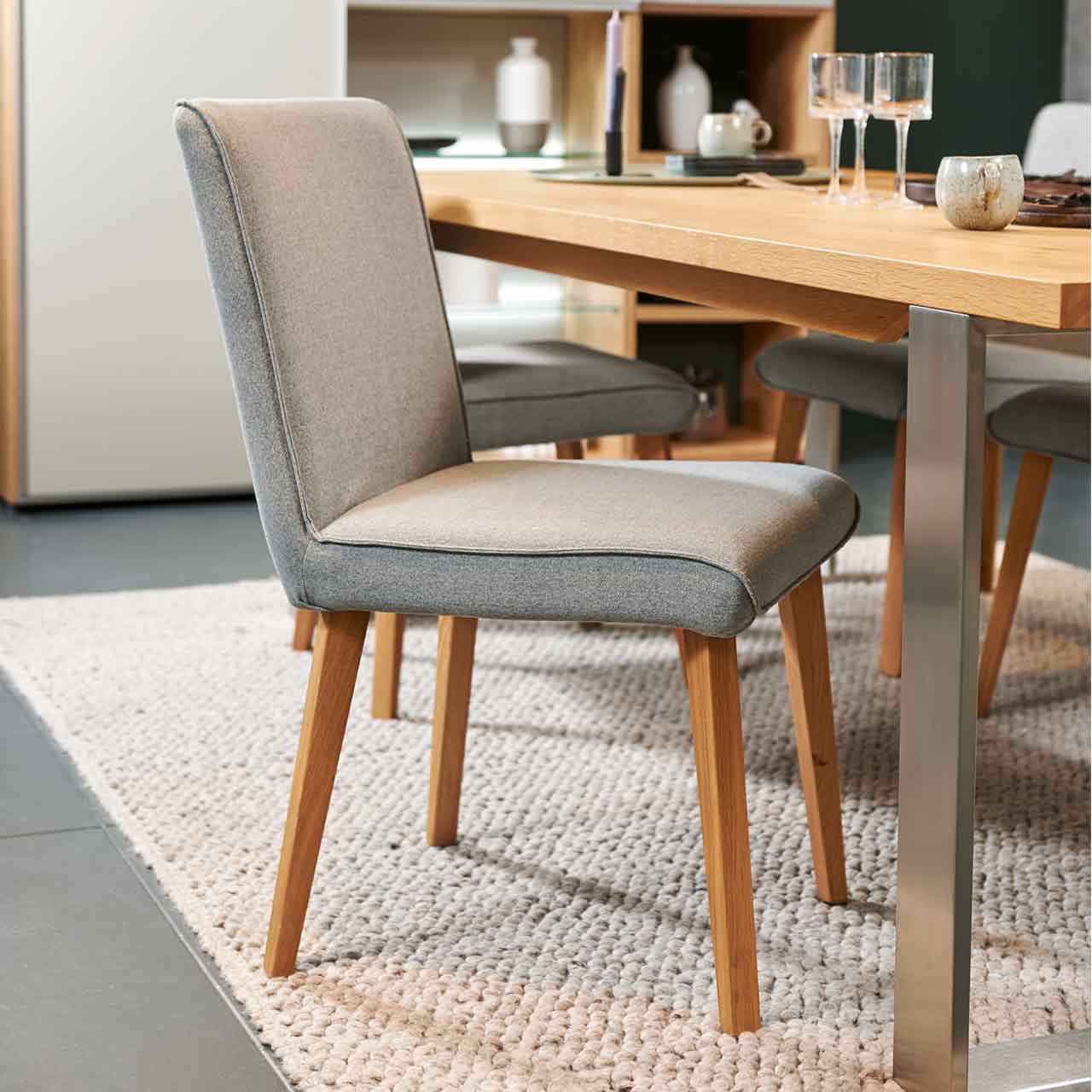 now! by hülsta – dining Stuhl S21-2 4-Fuß hellgrau
