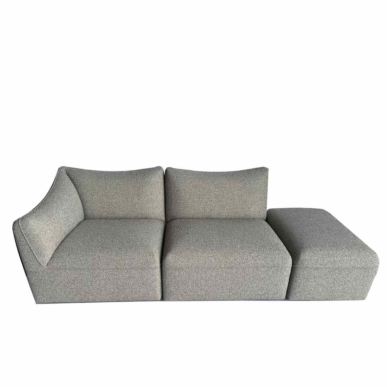 Drei Einzelelemente aus bräunlichem Stoff, die beliebig kombiniert werden können