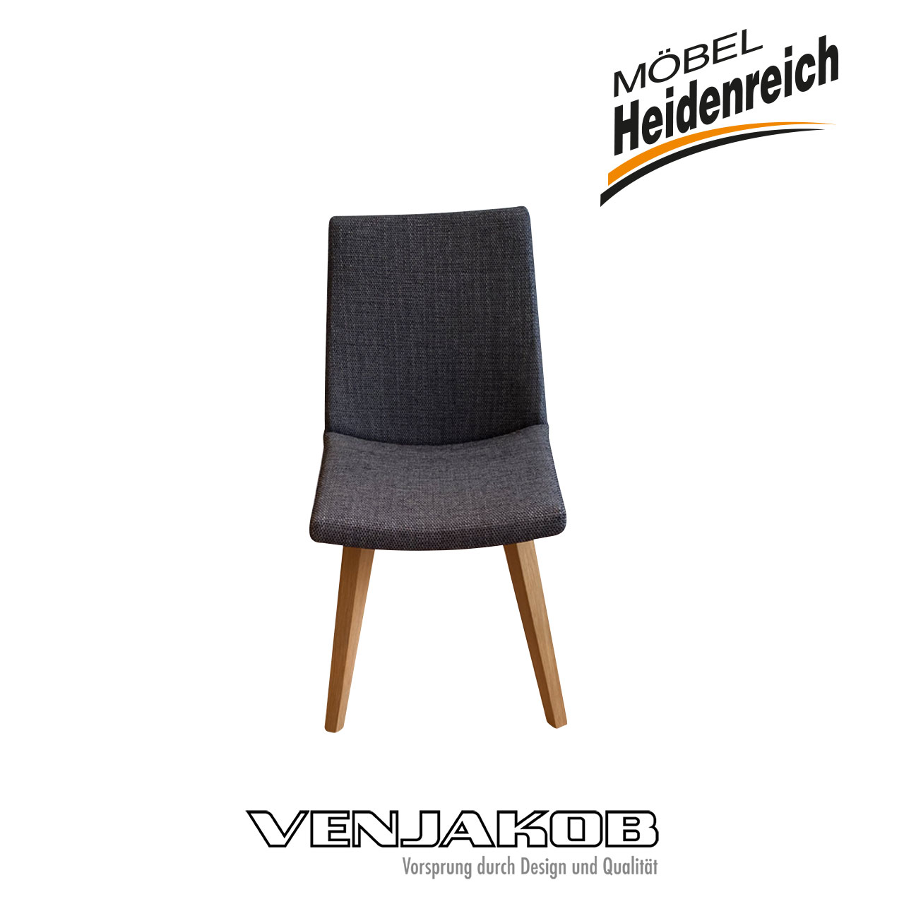 Frontalansicht des Stuhls.