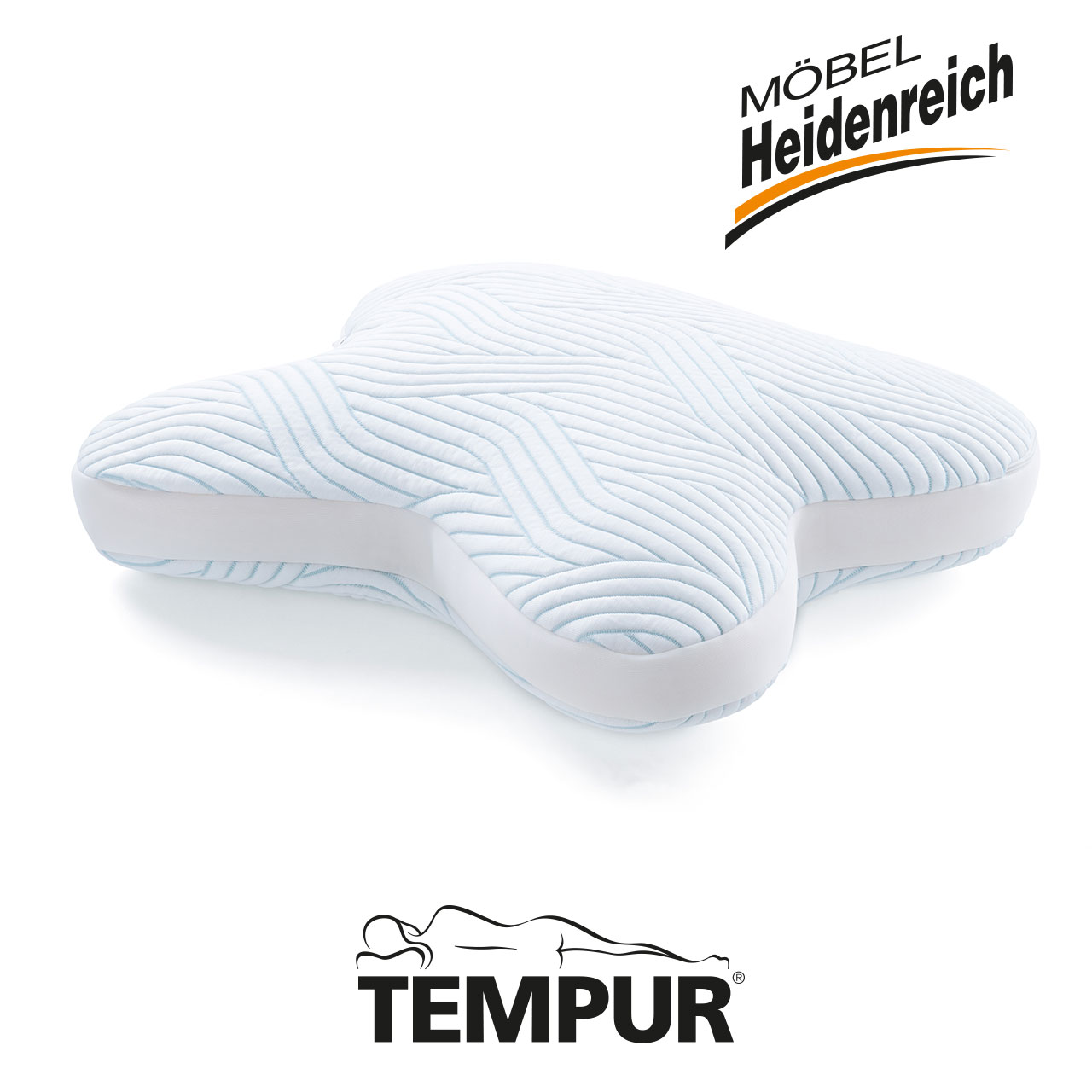 Tempur - All-around Schlafkissen Sternförmiges weißes Schlafkissen mit Wellen-Struktur.