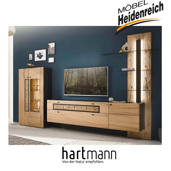 Hartmann KNUD - Wohnwand 5580 Nr. 20 - 3-teilig - inkl. Beleuchtung
