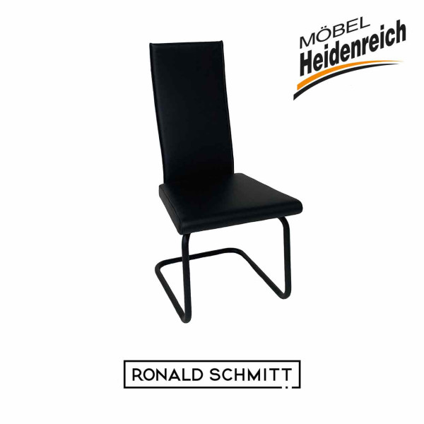 Ronald Schmitt – Freischwinger RST19 | Bezug Leder TOLEDO schwarz perspektivisch