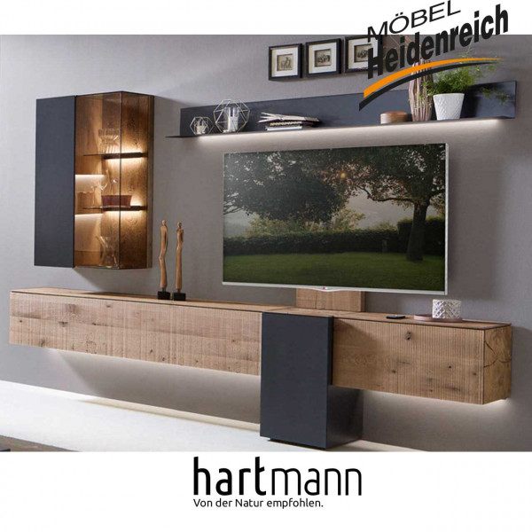 Hartmann Vara - Wohnwand 7210W Nr. 26A - inkl. Beleuchtung - Lagerware